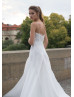 Ivory Lace Organza Scalloped Wedding Dress